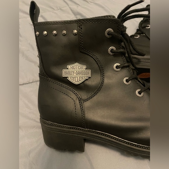 Authentic Harley Davidson boots W size11, great condition, black silver hardware - Picture 3 of 15